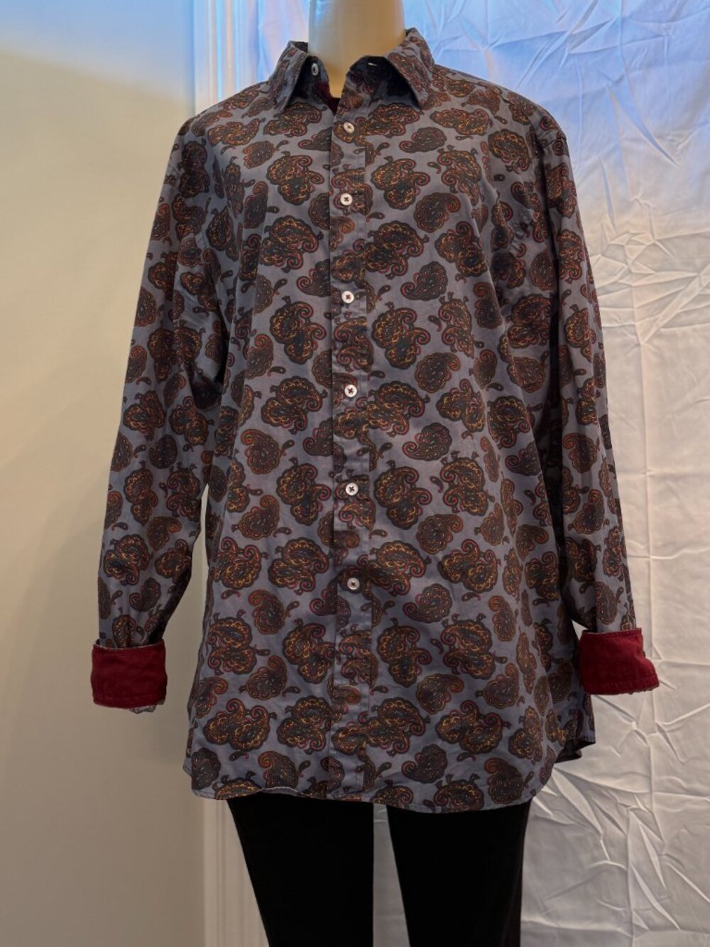 Daniel Cremieux Long Sleeve Paisley print Button down shirt Men's XL - Picture 2 of 6